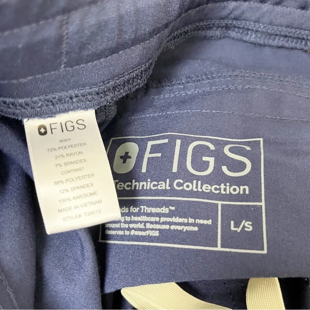 Figs Axim Blue Cargo Scrub Pants Size Large S